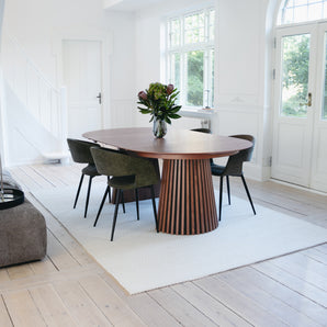 Måne Lamel Spisebord M. Tilleggsplater - Espresso Ø120-165-210 cm