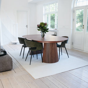 Måne Lamel Spisebord M. Tilleggsplater - Espresso Ø120-165-210 cm