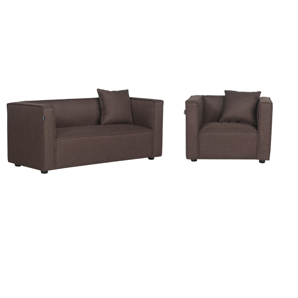 Elias Barnesofa m. Stol - Brun Stoff