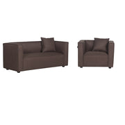 Elias Barnesofa m. Stol - Brun Stoff