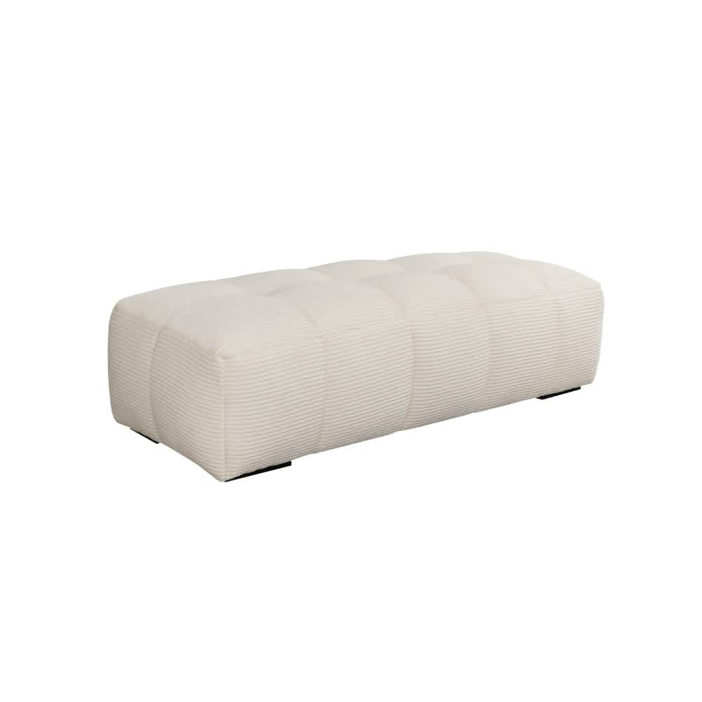 Bora Puff - Lys Bredstripet Kordfløyel