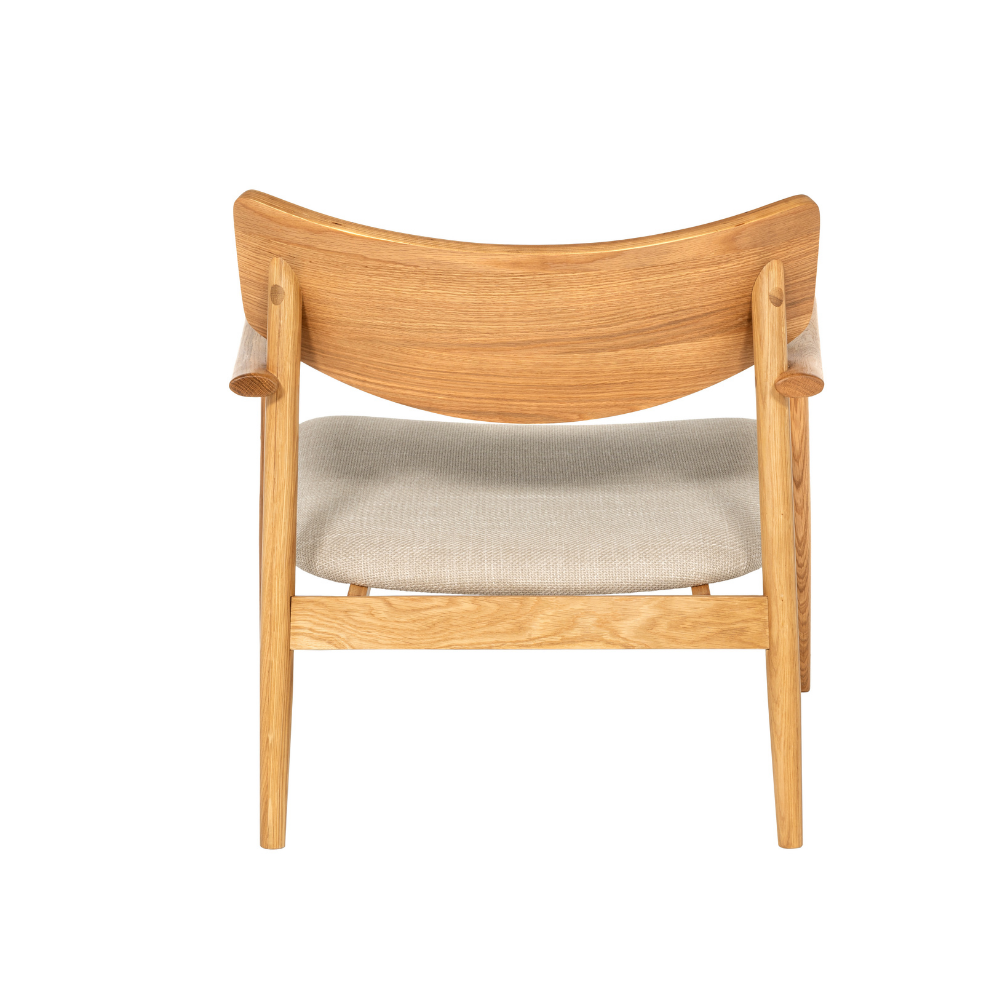 Lara Loungestol i Natur eik m. Beige stoffsete