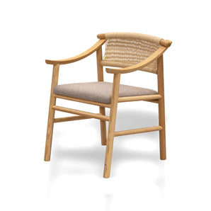 Zelo Spisestol – Natur ask m. grå stoff sete