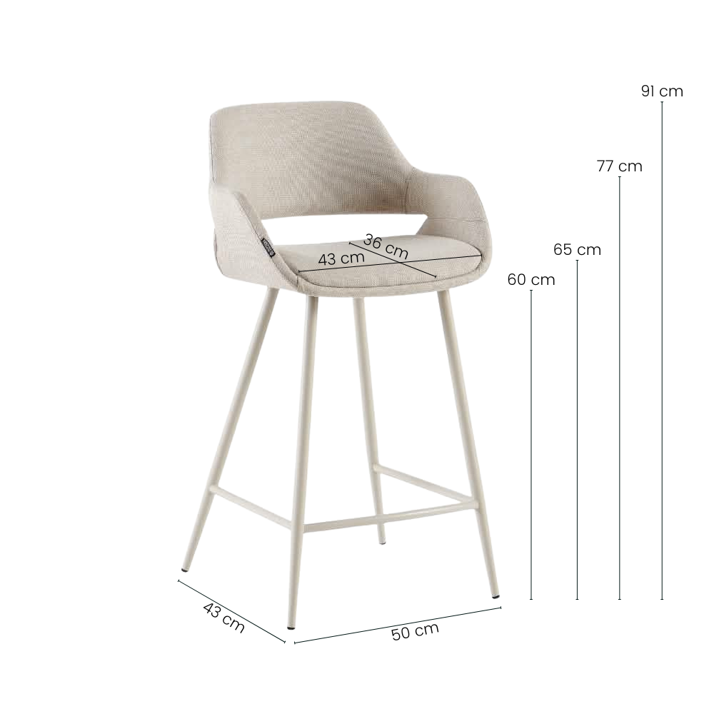 Luis Barstol - Beige stoff m. Beige ben