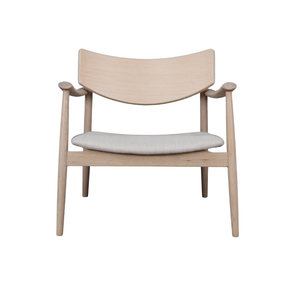 Lara Loungestol i  Lys Natur Eik m. Beige stoff sete