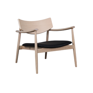 Lara Loungestol i  Lys Natur Eik m. Sort PU sete