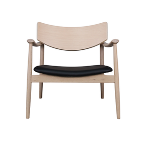 Lara Loungestol i  Lys Natur Eik m. Sort PU sete