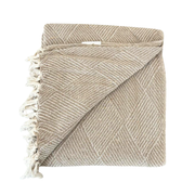 Cort Plaid - Råhvit / Beige Bomull