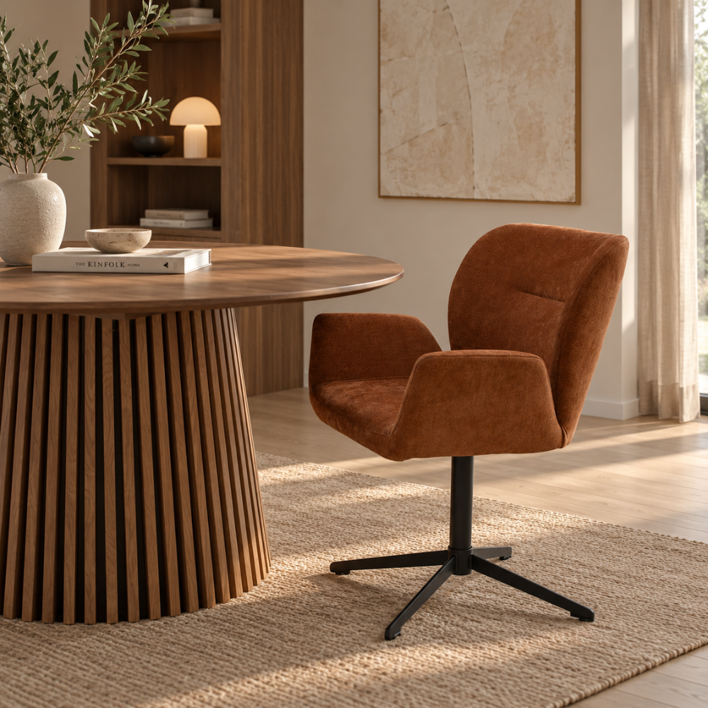 Måne Lamel Spisebord - Espresso Ø140