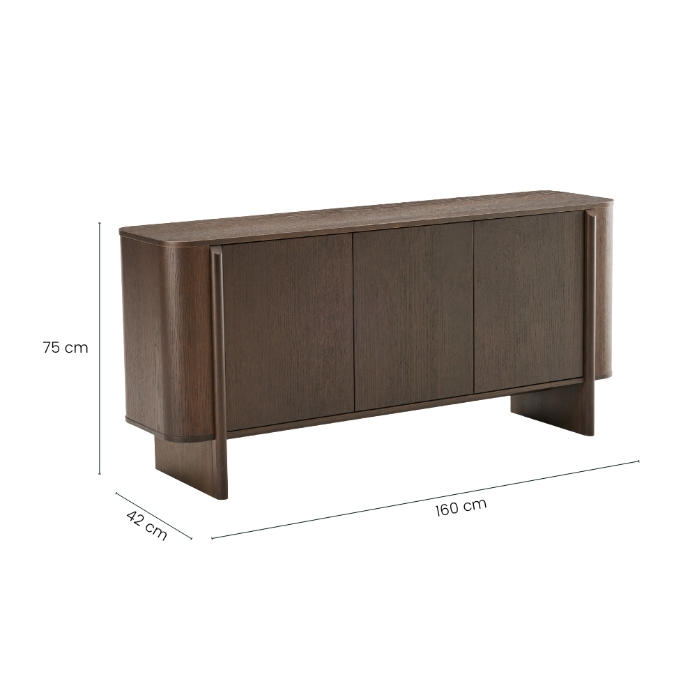 Maine Skjenk - 160 cm - Smoked Eik