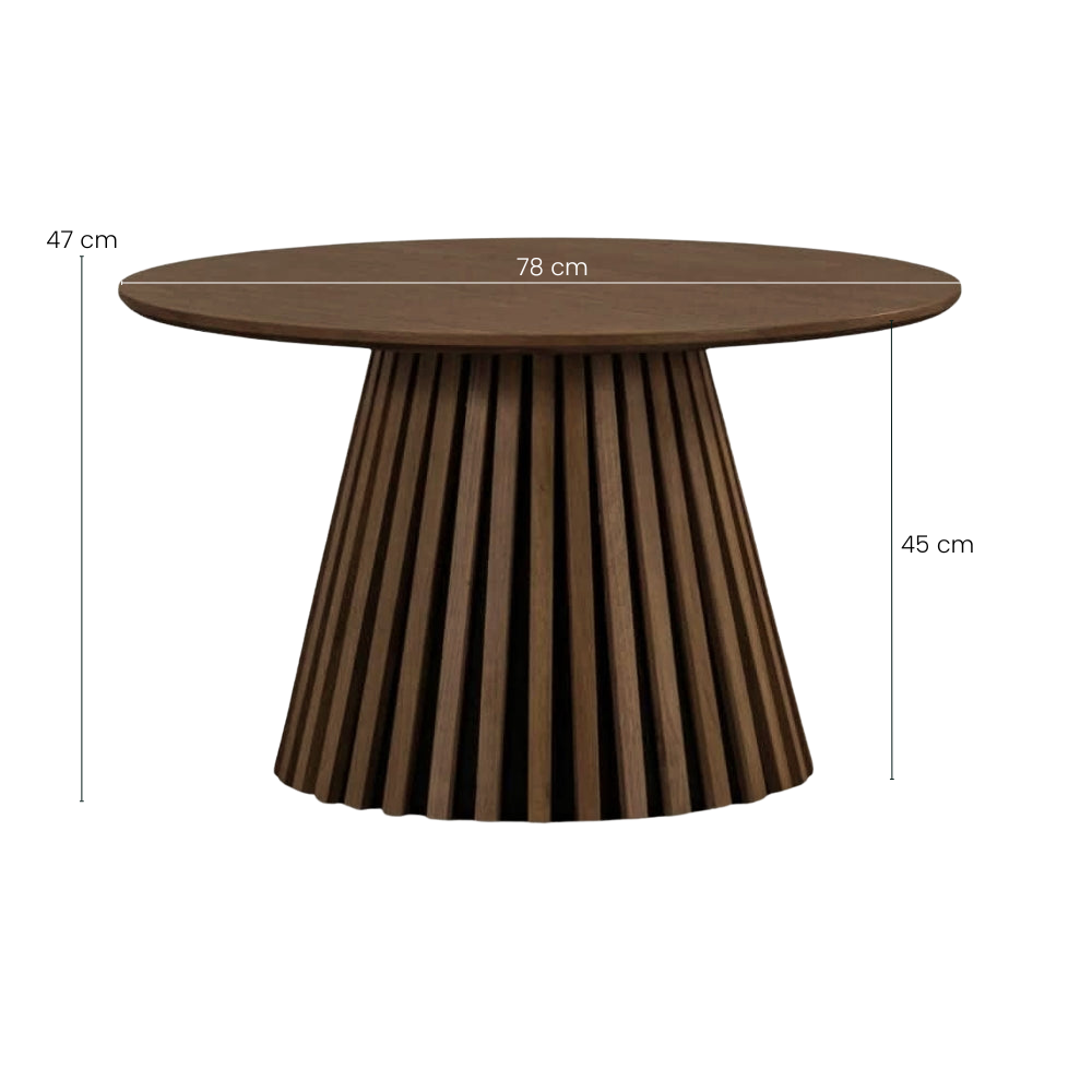 Måne Lamel Sofabord - Smoked Eik Ø78 cm