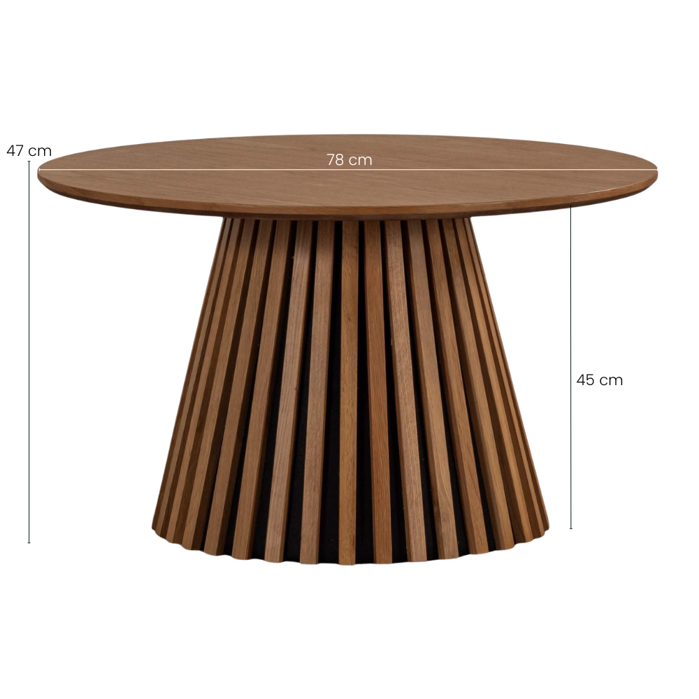Måne Lamel Sofabord - Ø78 cm - Espresso Eg