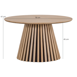 Måne Lamel Sofabord - Lys Natur Eik Ø78 cm