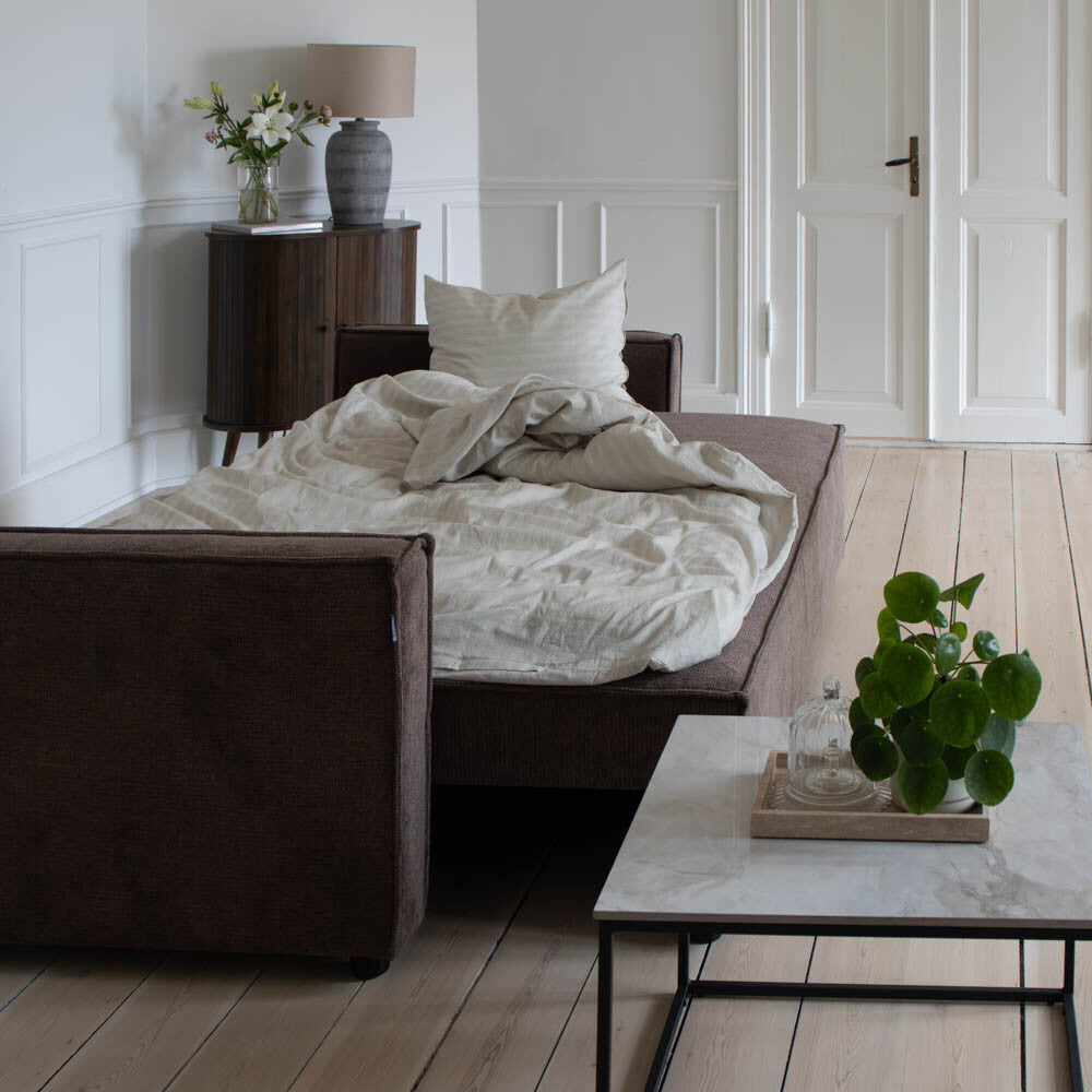 Milano Sovesofa I Brun stoff - 232 cm