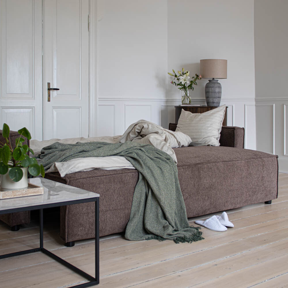 Milano Sovesofa I Brun stoff - 232 cm