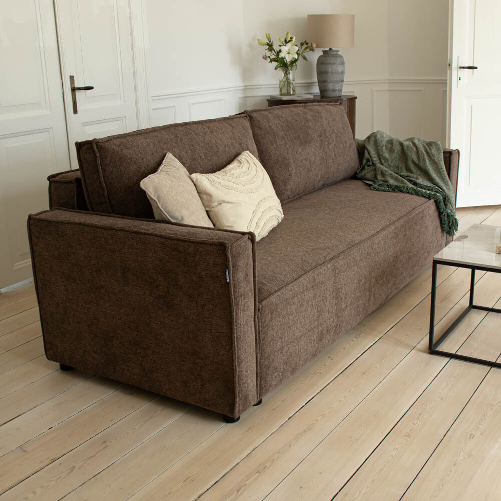 Milano Sovesofa I Brun stoff - 232 cm