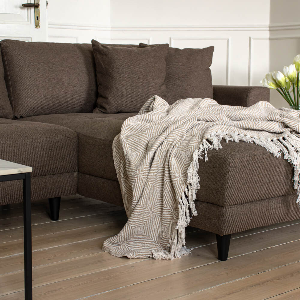 Milo Sofa - Vendbar Sjeselong - 283 cm - Brun