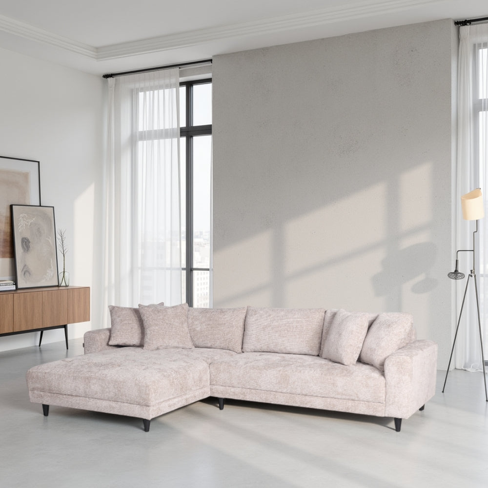 Milo Sofa - Vendbar Sjeselong - 283 cm - Grå/Beige