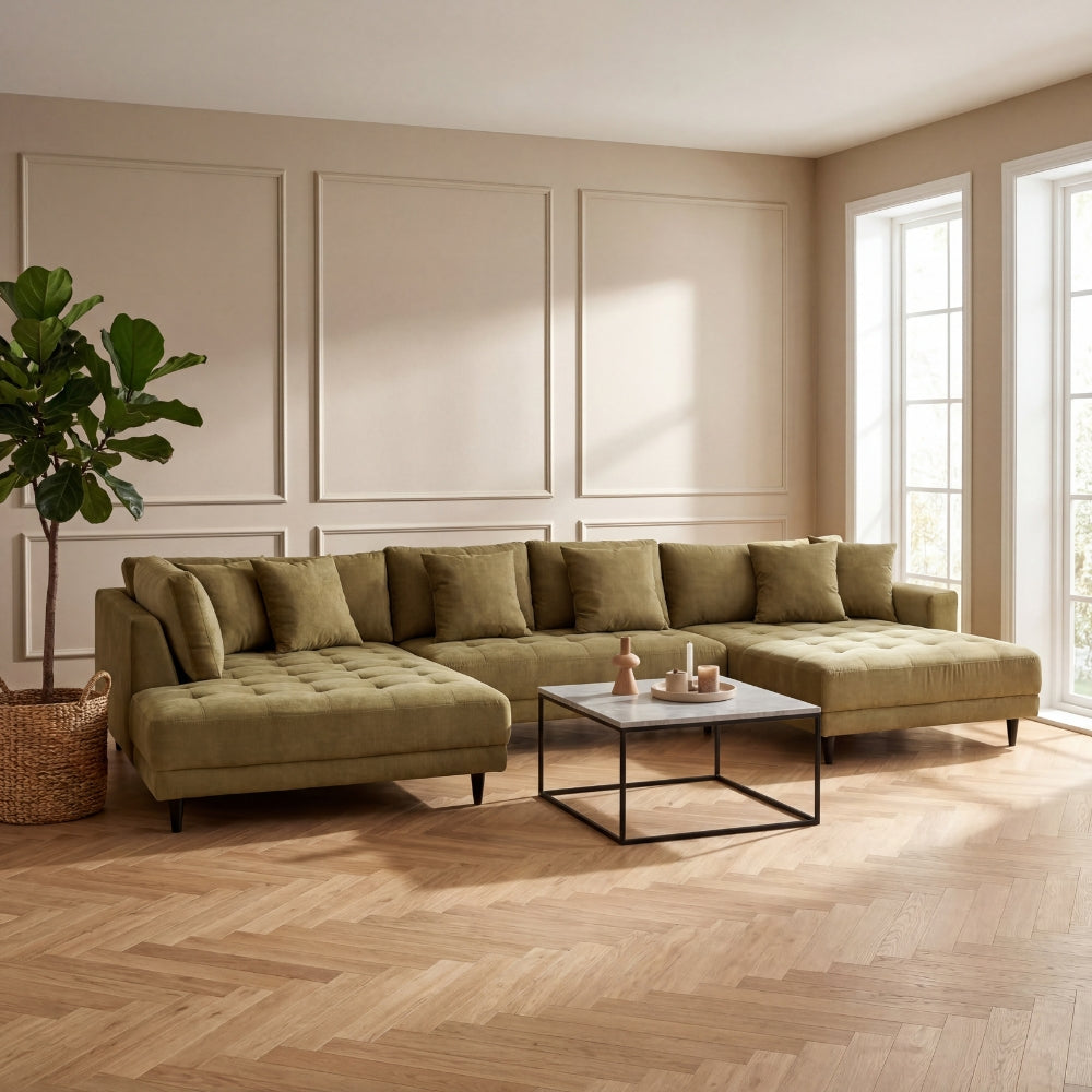 Milo U-sofa - Venstrevendt - Olivengrønn