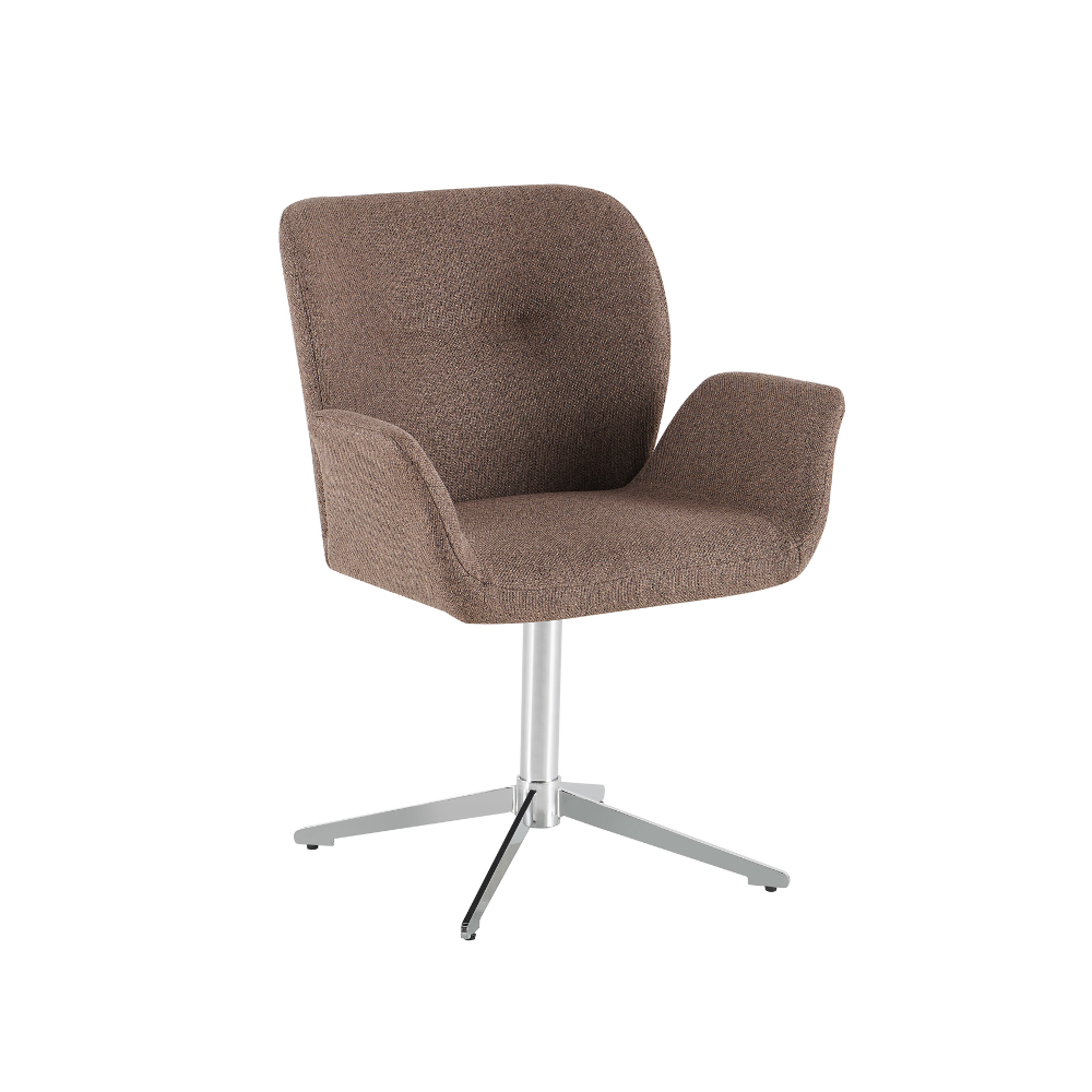 Harvie Spisestol i Mokka stoff m. Chrome ben