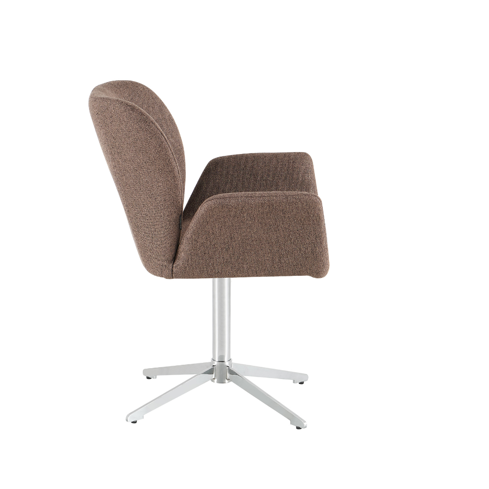 Harvie Spisestol i Mokka stoff m. Chrome ben