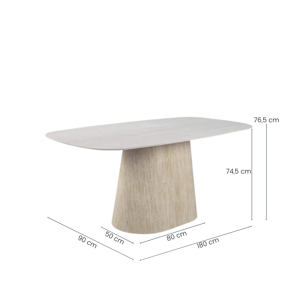Molde Spisebord - 180 x 90 cm - Naturstein