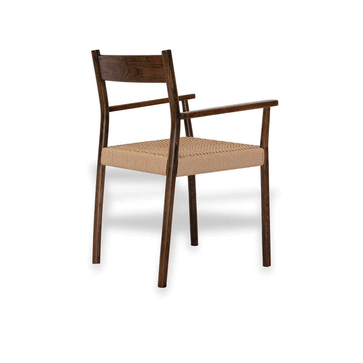Monaco Spisestol m. Armlen og Naturflet - Smoked Eik