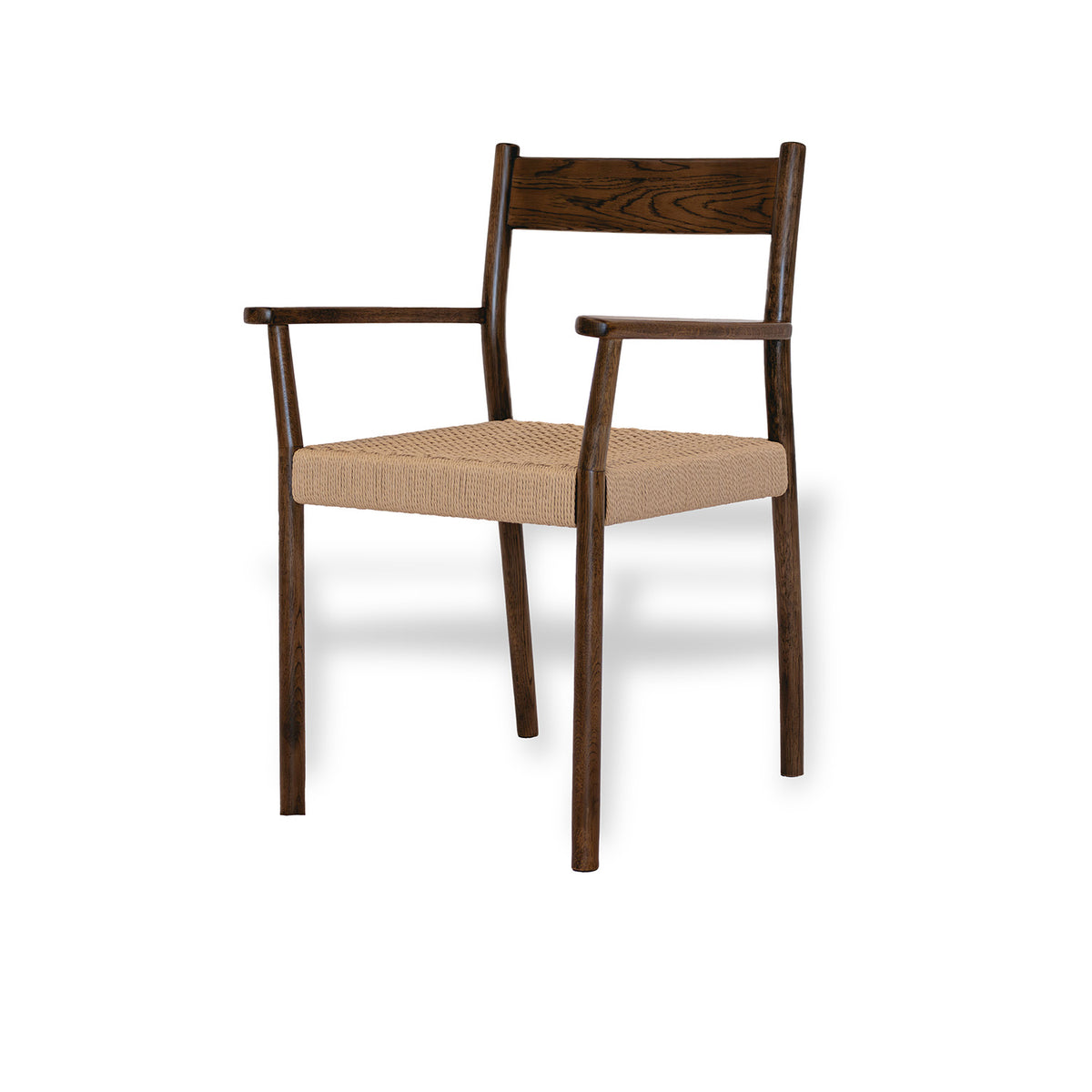 Monaco Spisestol m. Armlen og Naturflet - Smoked Eik