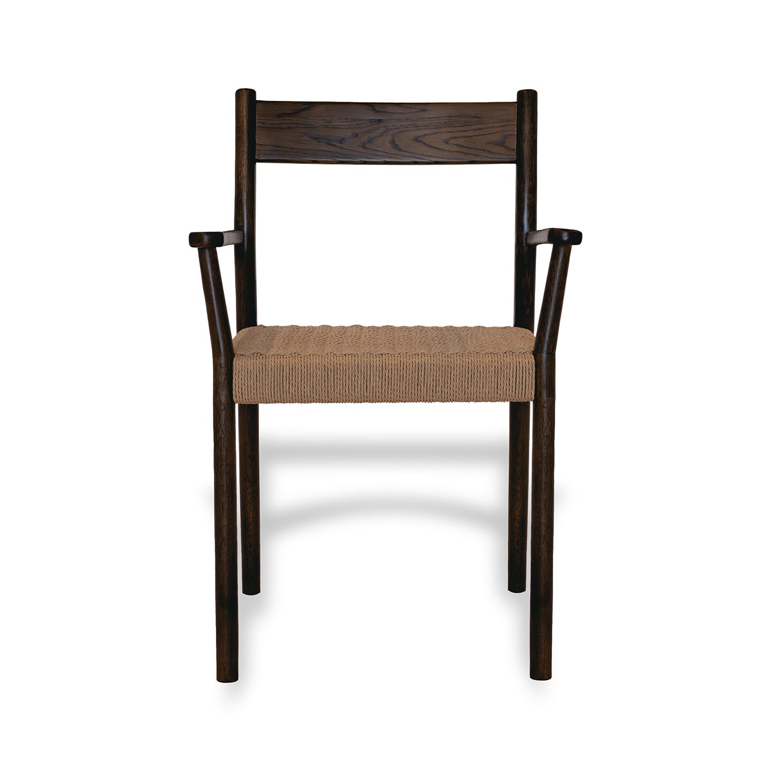 Monaco Spisestol m. armlen og naturflet - Smoked Eik