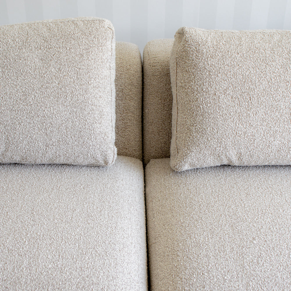 Nolio Modulsofa m. Puff - 220 cm - Beige Boucé