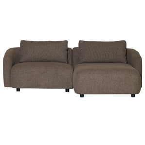 Nolio Modulsofa - Brun Bouclé med høyrevendt sjeselong - 220 cm