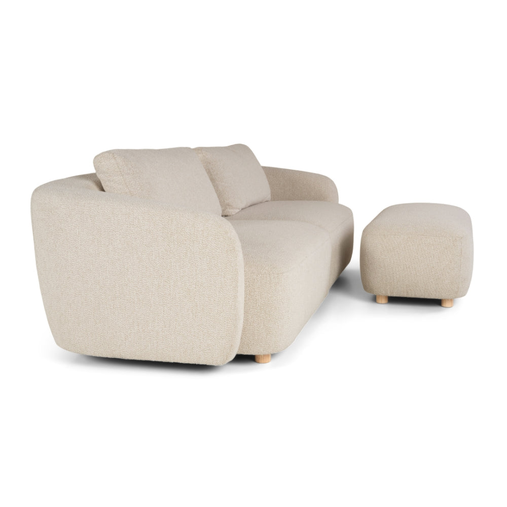 Nolio Modulsofa m. Puff - 220 cm - Beige Boucé