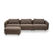 Nolio Modulsofa m. Puff - 315 cm - Brun Bouclé