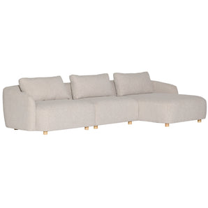 Nolio Modulsofa - Beige Bouclé med høyrevendt sjeselong - 315 cm