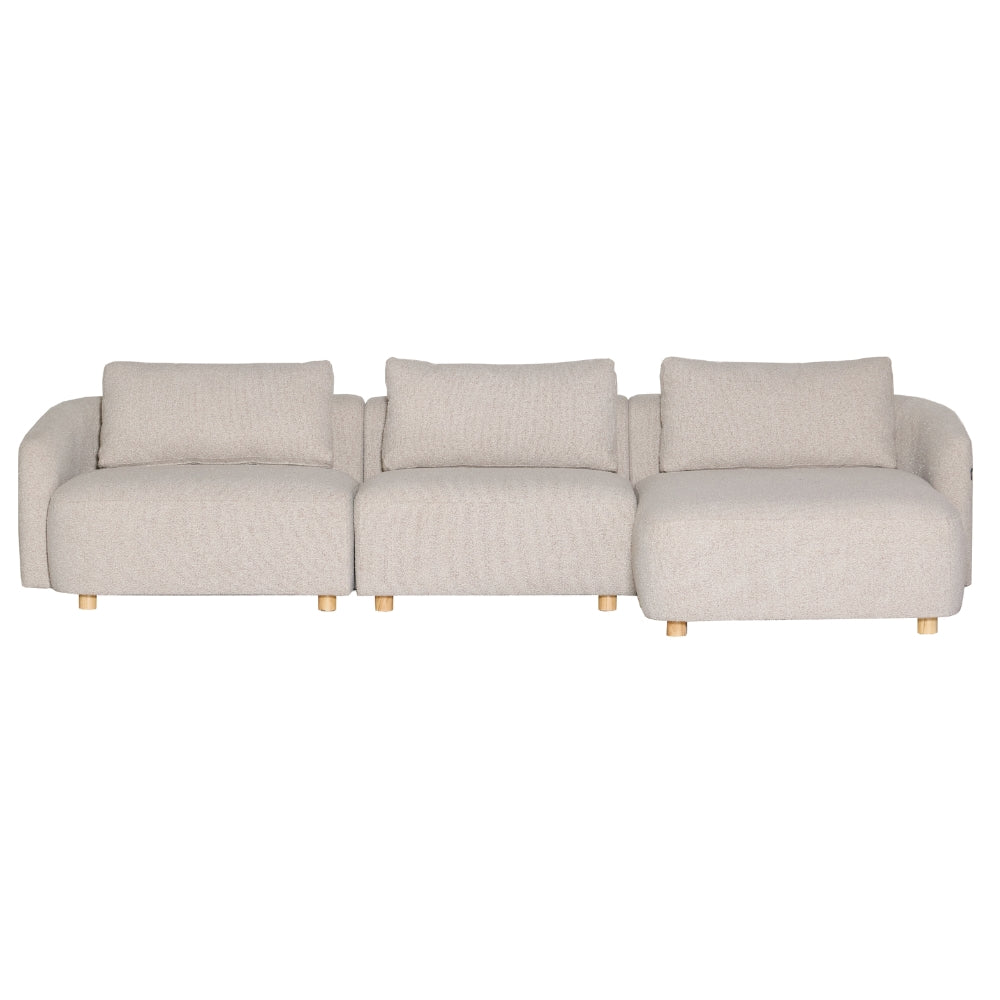 Nolio Modulsofa m. Høyrevendt Sjeselong - 315 cm - Beige Bouclé