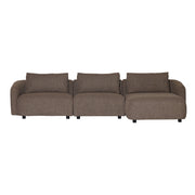 Nolio Modulsofa m. Høyrevendt Sjeselong - 315 cm - Brun Bouclé