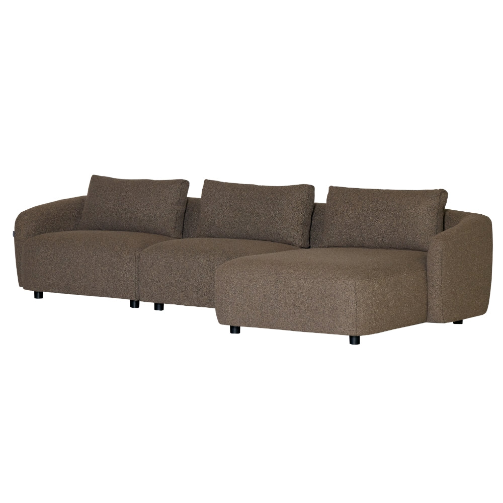 Nolio Modulsofa m. Høyrevendt Sjeselong - 315 cm - Brun Bouclé