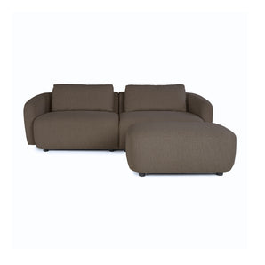 Nolio Modulsofa inkl. puff 220 cm - Brun Bouclé