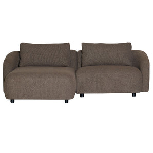 Nolio Modulsofa - Brun Bouclé med venstrevendt sjeselong - 220 cm