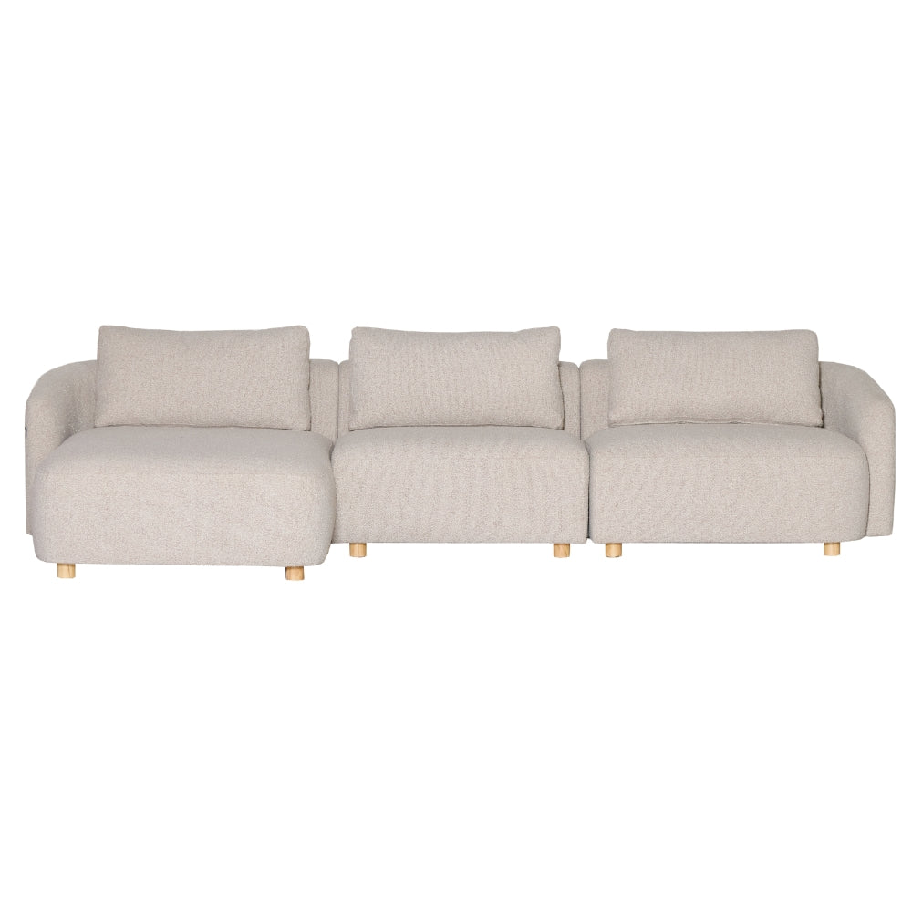 Nolio Modulsofa m. Venstrevendt Sjeselong - 315 cm - Beige Bouclé