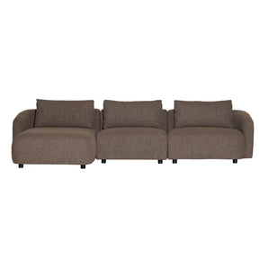 Nolio Modulsofa - Brun Bouclé med venstrevendt sjeselong - 315 cm