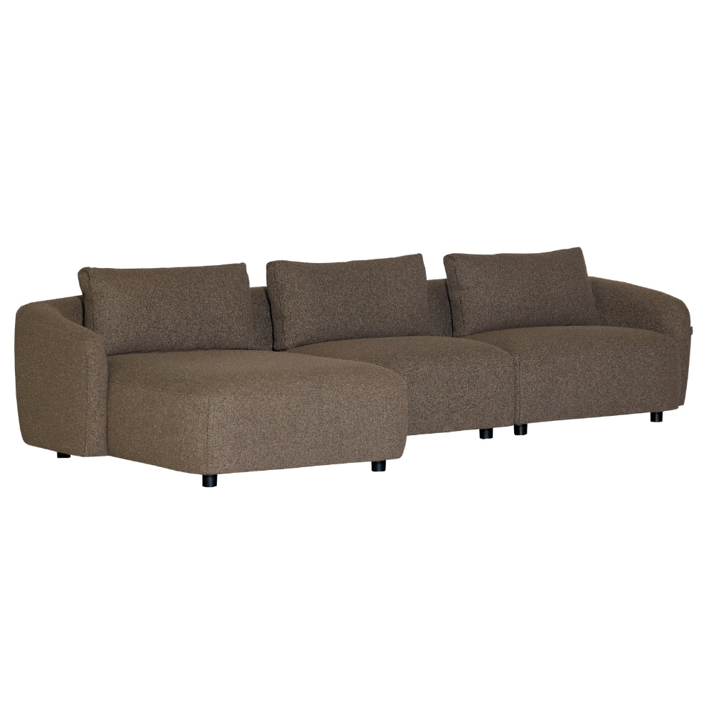 Nolio Modulsofa m. Venstrevendt Sjeselong - 315 cm - Brun Bouclé