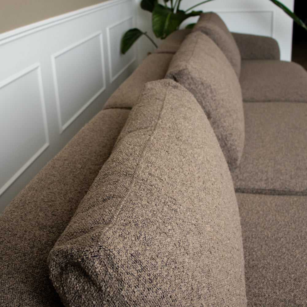Nolio Modulsofa m. Puff - 315 cm - Brun Bouclé