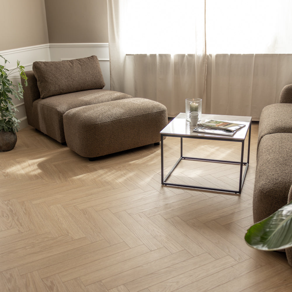 Nolio Modulsofa m. Puff - 315 cm - Brun Bouclé