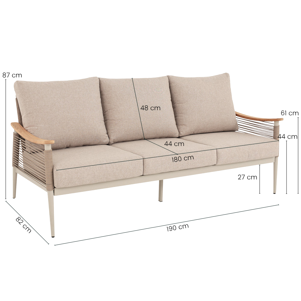 Norvik 5-pers. Loungesett - Beige Reb