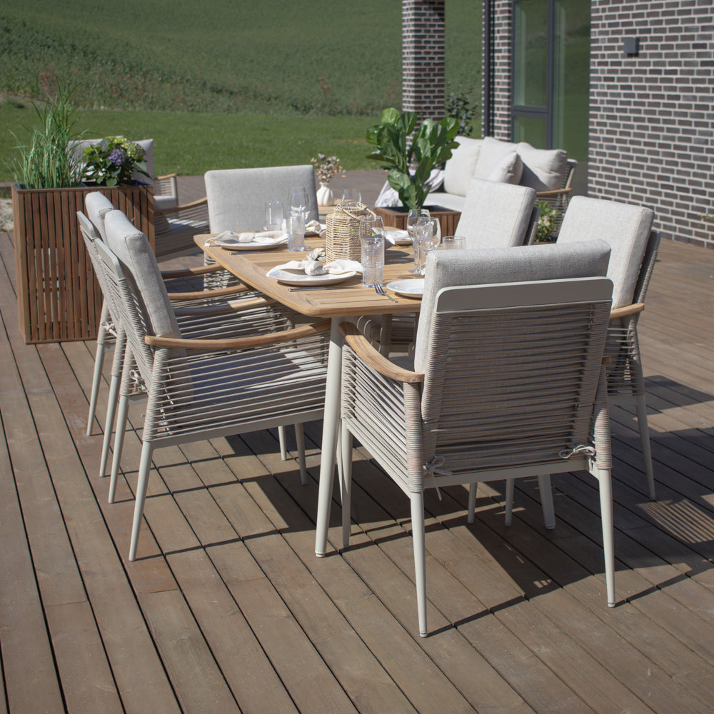 Hagemøbelsett - Norvik Hagebord & Norvik Hagestoler 6 stk.