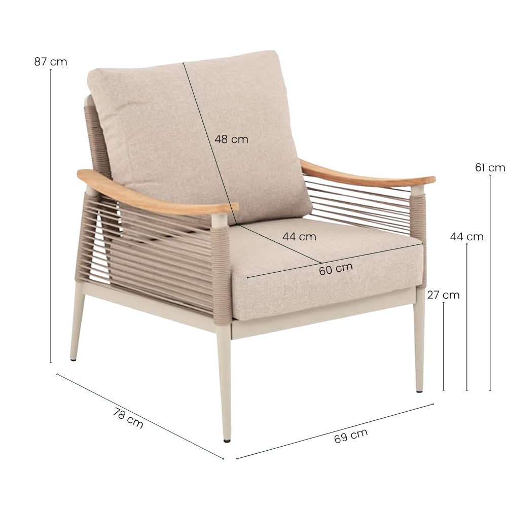Norvik 5-pers. Loungesett - Beige Reb