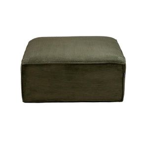 Ollie Puf - Grønn bredriflet fløyel - 110 x 90 cm