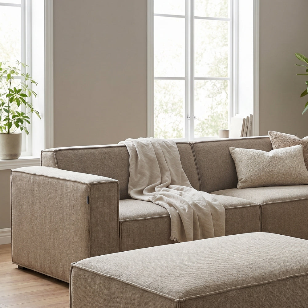 Balu Sofa m. Puff - 240 cm - Sand