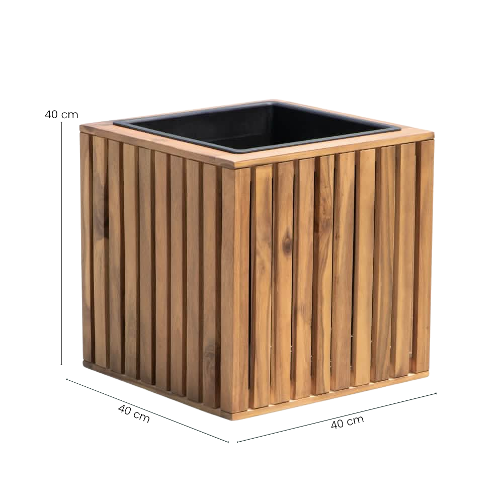 Plantekasse - 40x40x40 cm - Akasie